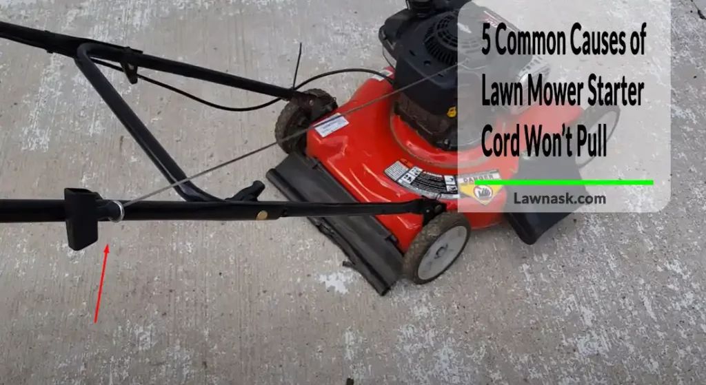 lawn, mower, starter, pull, cord, stuck