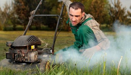 lawn, mower, problems, sputtering, here