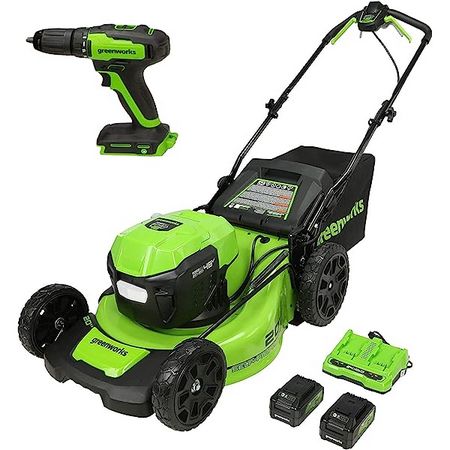 greenworks, push, lawn, mower, 20-inch