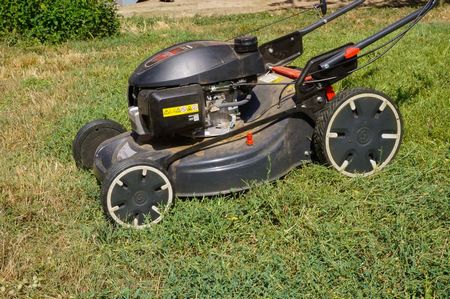 lawn, mower, cable, stretched, self-propelled