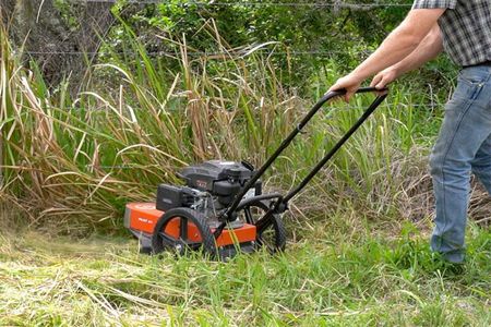 tall, grass, push, mower, extremely, long